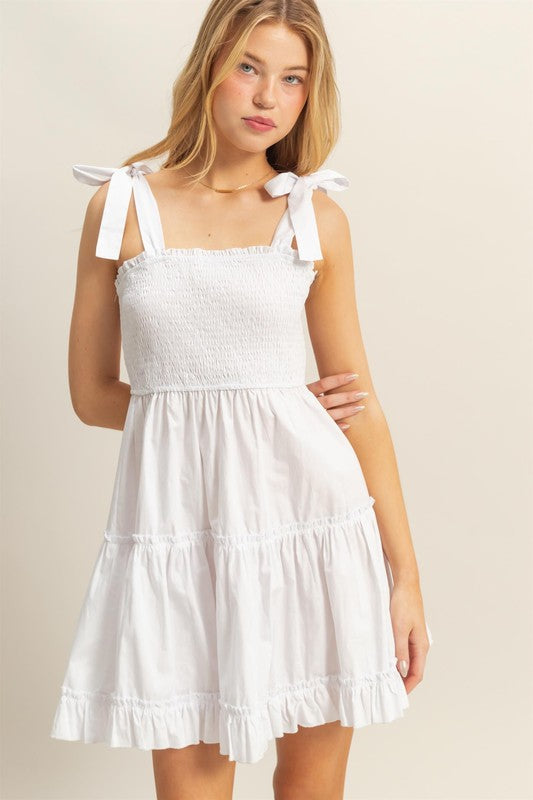 Tiered Mini Dress- White – Evelyn Rose Boutique Tiered Mini Dress- White – Evelyn Rose Boutique