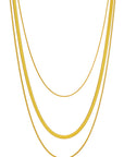 Chain 3 Layer Necklace- Gold