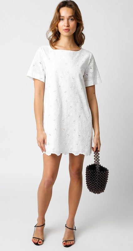 Eyelet Short Sleeve Shift Dress Evelyn Rose Boutique Eyelet Short Sleeve Shift Dress Evelyn Rose Boutique