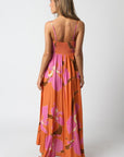 Orange Print Maxi Dress