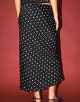 Polka Dot Satin Skirt