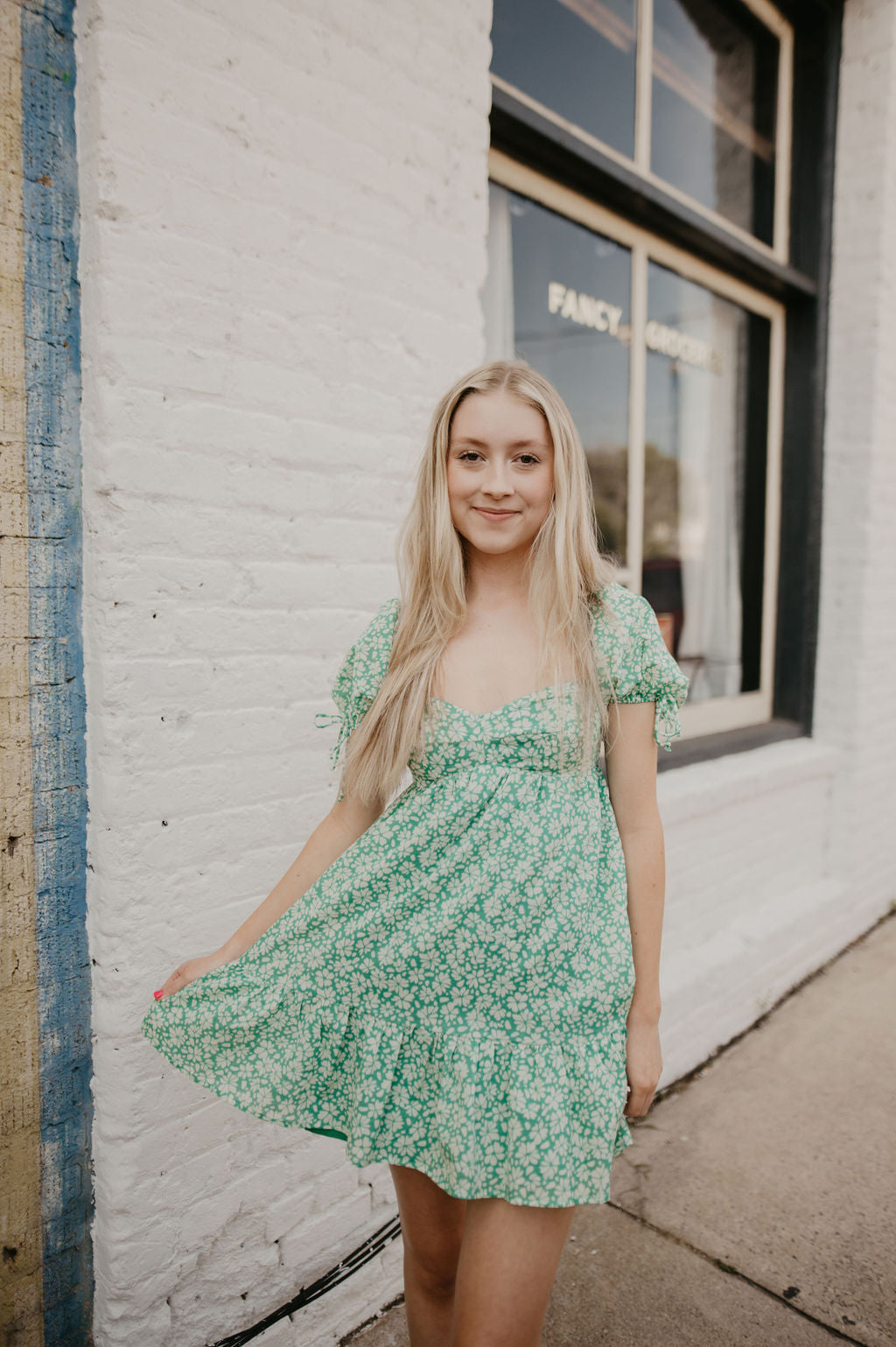 slim fit dress slacks Sari Babydoll Dress — Forest Green Cotton