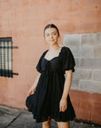 Set In Motion Eyelet Dress- Black