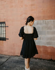 Set In Motion Eyelet Dress- Black