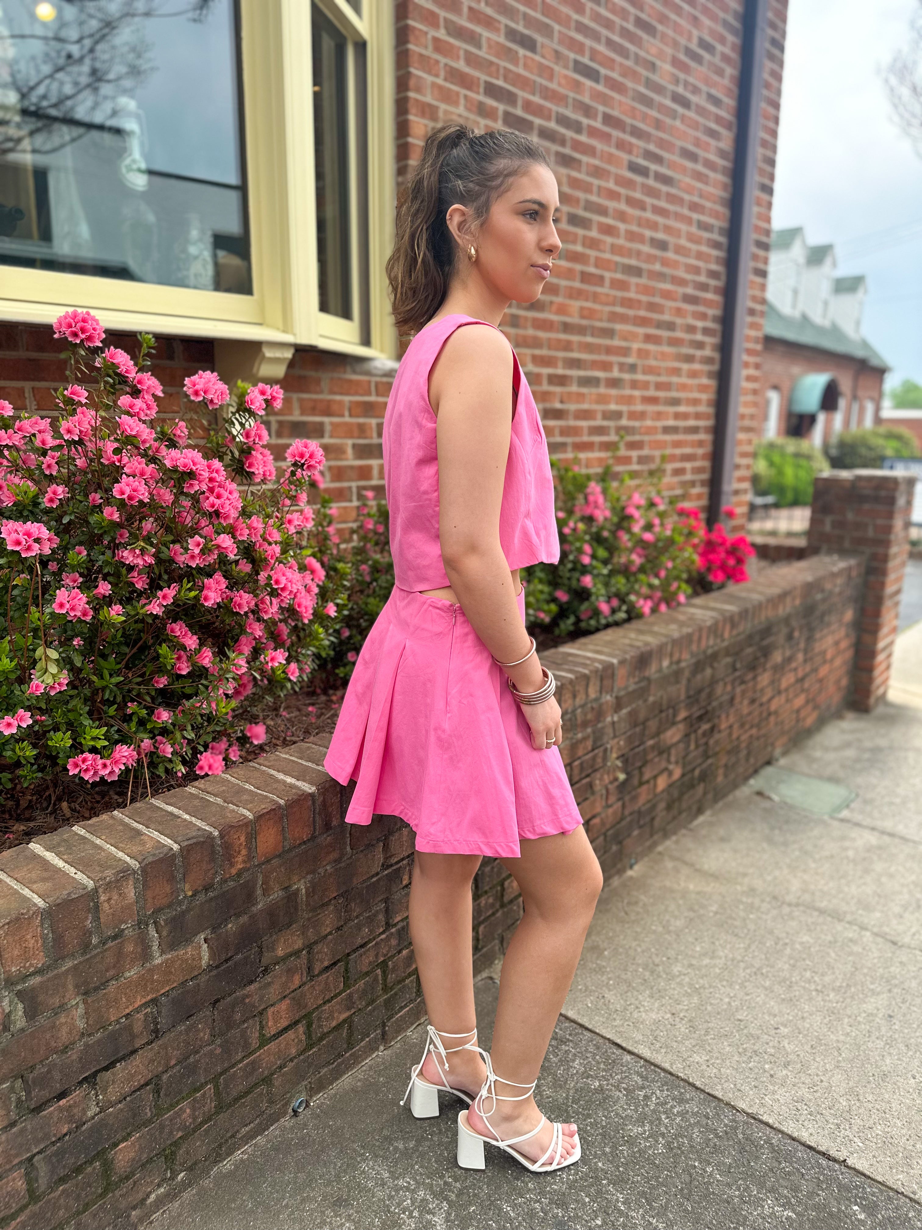 pink vest dress Huxleigh Vest Maxi Dress