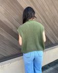 Mock Neck Sweater Vest- Evergreen