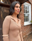 Swaying Simplicity Knit Dress- Tan