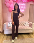 Flare Jumpsuit -Chocolate