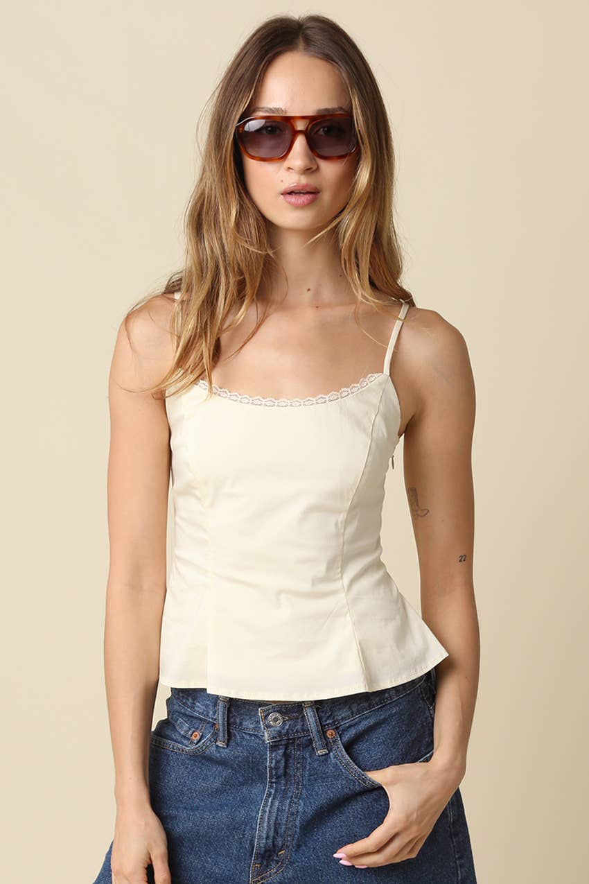 トップス borders at balcony / TWILL CAMI TOP Butter Be Quick Cami Top – Evelyn Rose Boutique