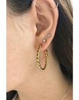 Twisted Gold Hoop Earrings