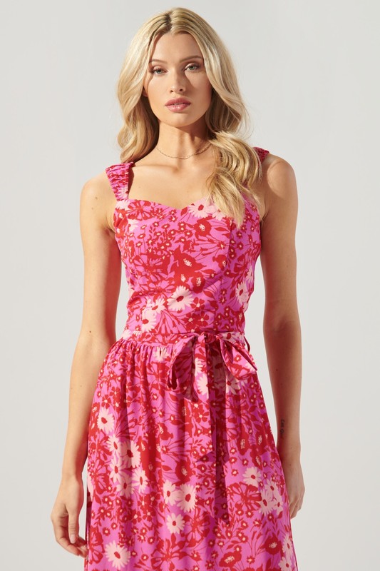 Pink Floral Bustier Cropped Top