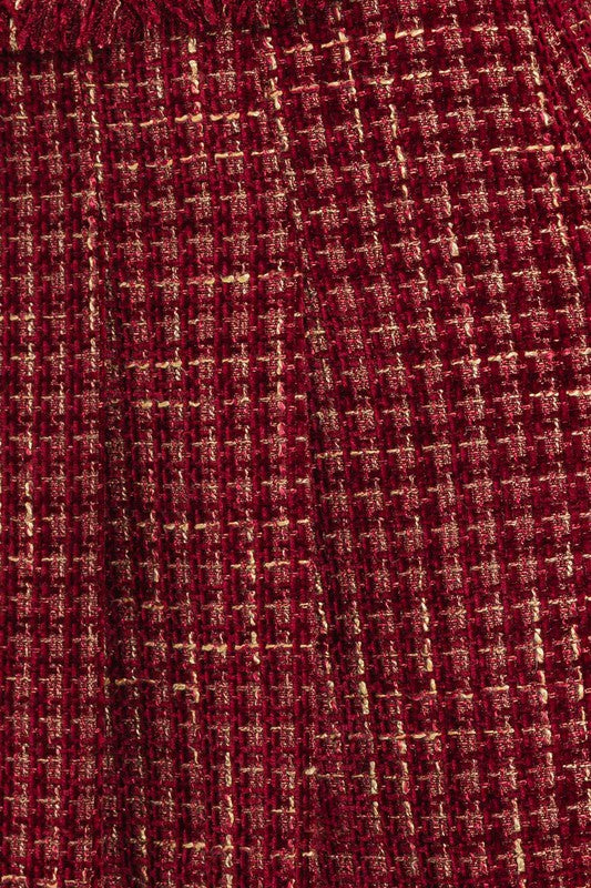 Pleated Tweed Mini Skirt