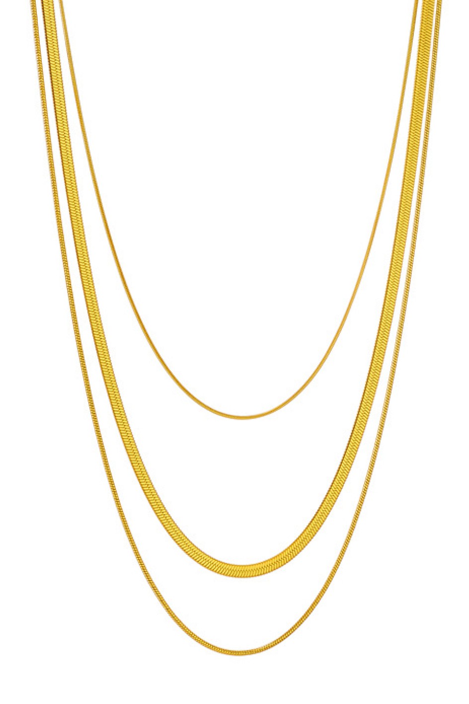 Chain 3 Layer Necklace- Gold