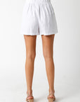 Tailored Linen Shorts- White