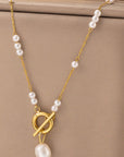 Pearl Beaded Chain Necklace.