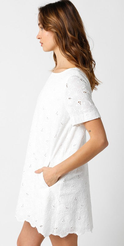 Eyelet Short Sleeve Shift Dress Evelyn Rose Boutique Eyelet Short Sleeve Shift Dress Evelyn Rose Boutique