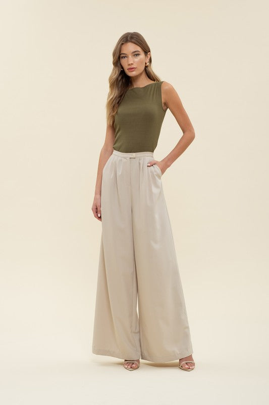 Boat Neck Knit Top- Olive