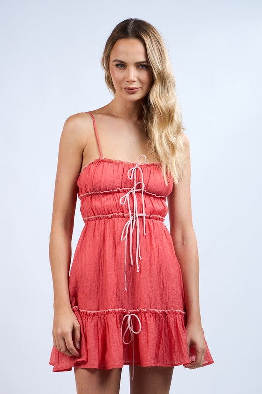 Tiered Bow Mini Dress