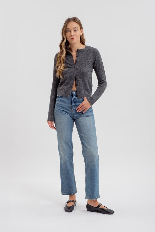 Classic Cardigan- Charcoal