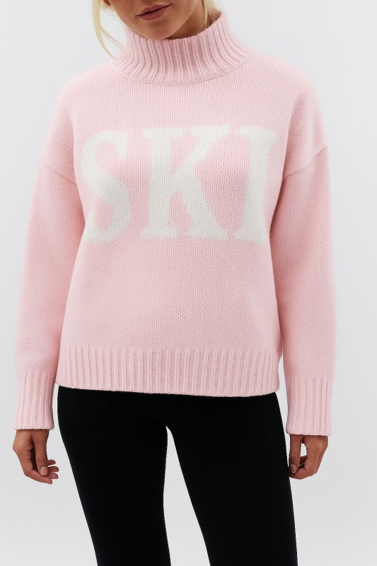 Hit the Slopes Sweater- Pink