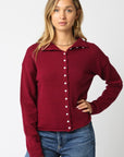 Cove Cardigan - Burgundy