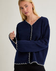 Scallop Trim Cardigan