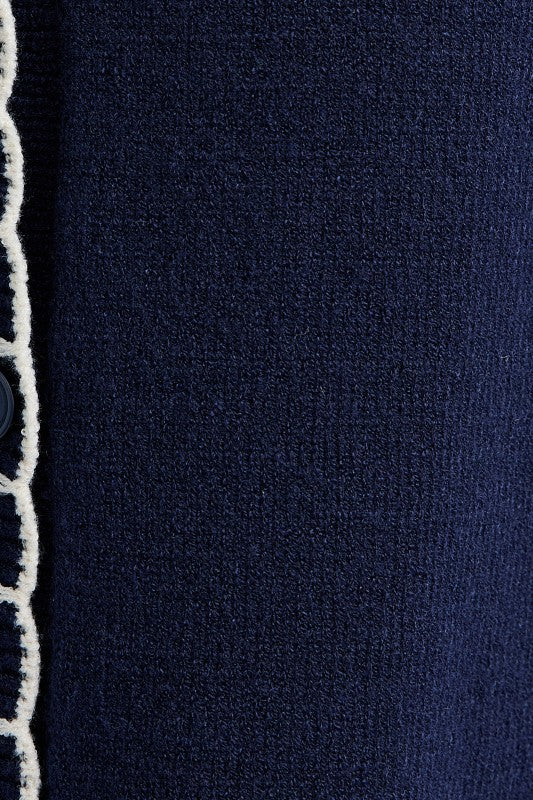 Scallop Trim Cardigan