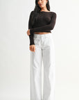 Fallon White Baggy Wide Leg Jeans