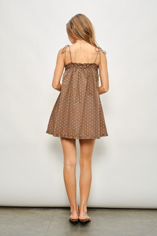 Polka Dot Mini Dress- Chocolate &amp; Blueberry