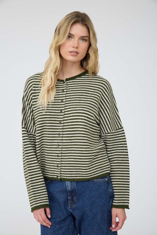 Stay Awhile Cardigan- Olive
