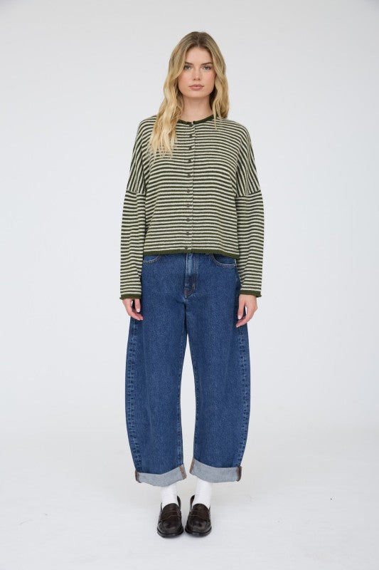 Stay Awhile Cardigan- Olive