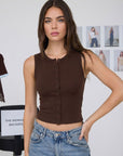 Life Lately Knit Tank- Brown