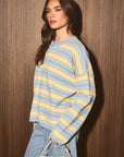 Stripe Society Cardigan- Blue & Yellow