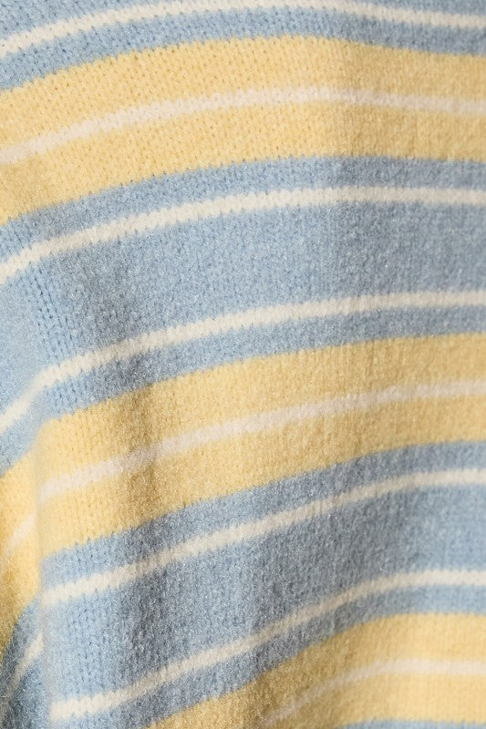 Stripe Society Cardigan- Blue &amp; Yellow