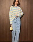 Stripe Society Cardigan- Blue & Yellow