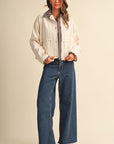 Brown Gingham Trim Jacket