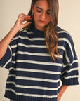 Between Chapters Sweater Top- Navy