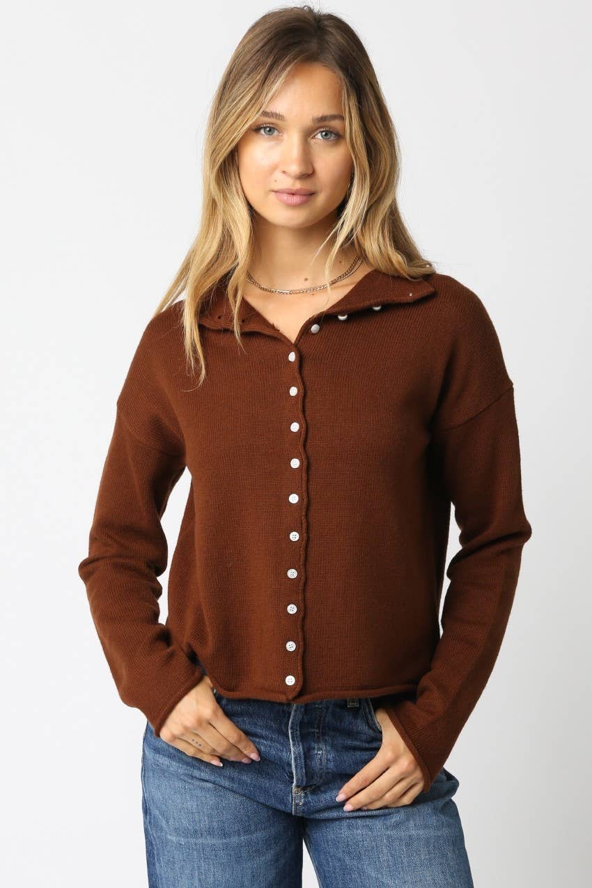 Cove Cardigan- Brown