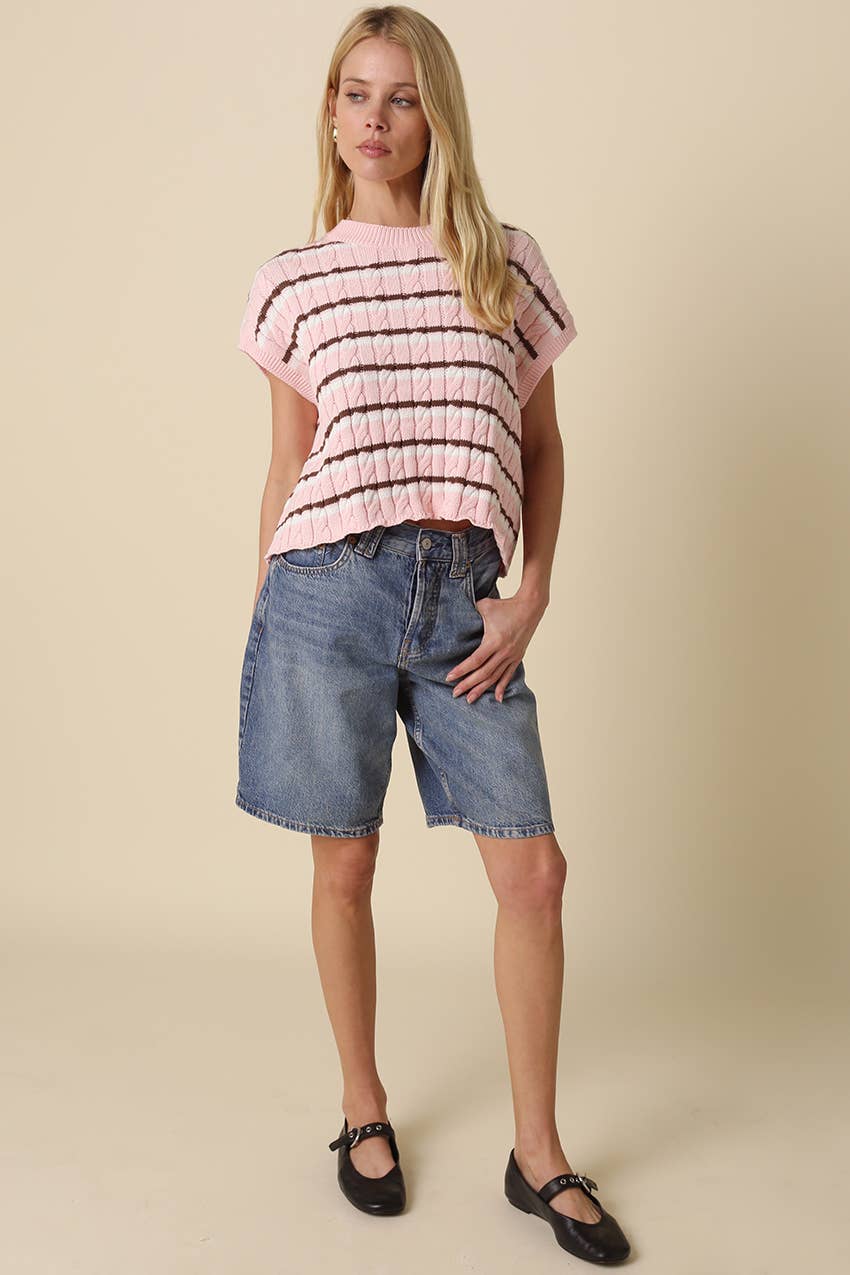 Laci Striped Knit Vest