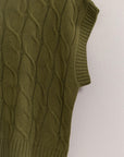 Cable Knit Vest- Olive