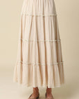 Brooke Tiered Maxi Skirt — Khaki