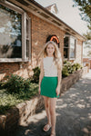 Side Slit Skort- Green