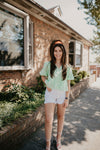 Ruffle Sleeve Eyelet Top