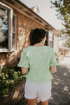 Ruffle Sleeve Eyelet Top