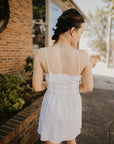 Ruched Mini Dress- White