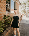 Ruched Mini Dress- Black