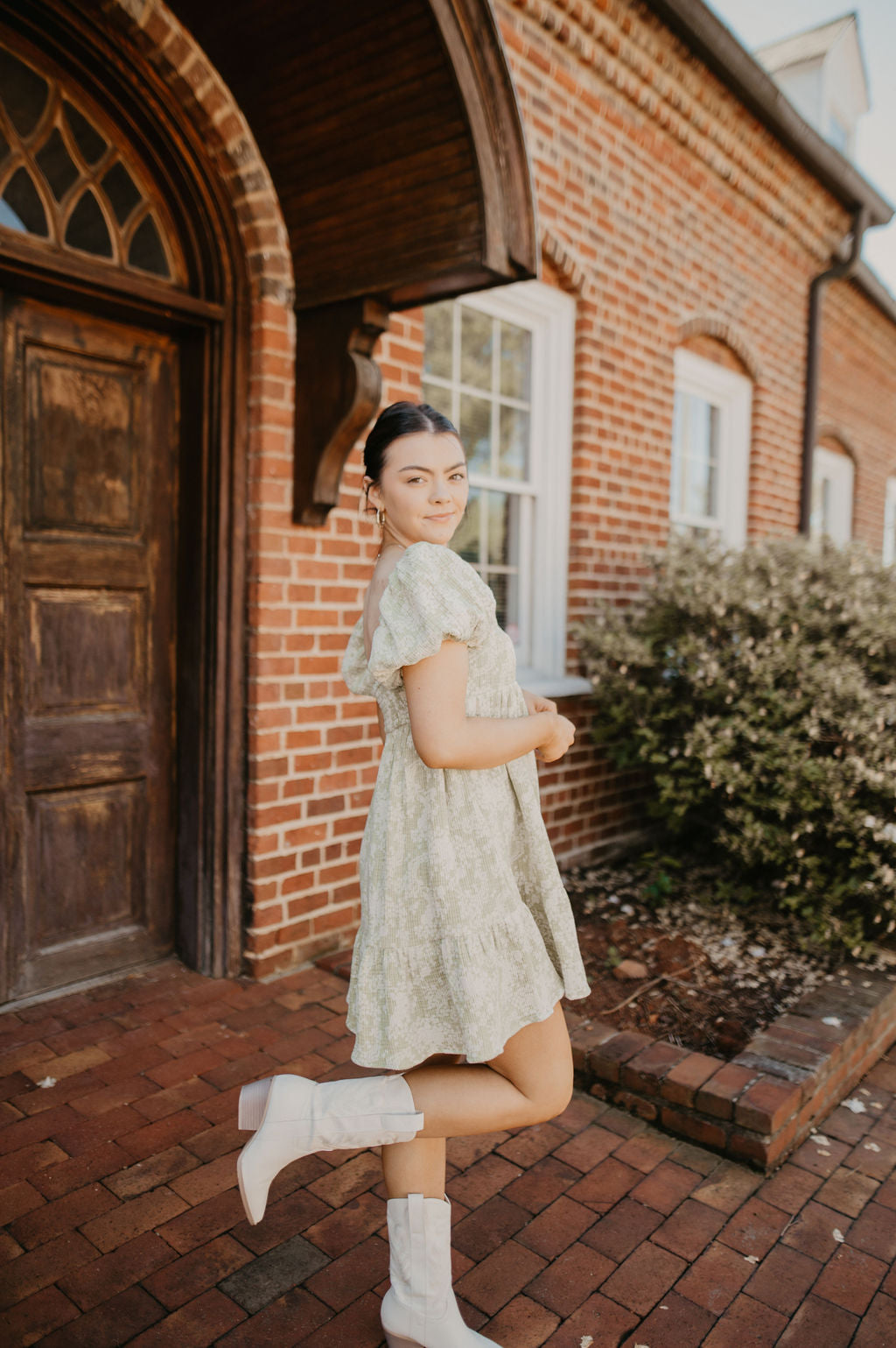 Babydoll Dress- Green Print