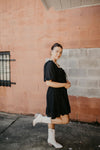 Set In Motion Eyelet Dress- Black