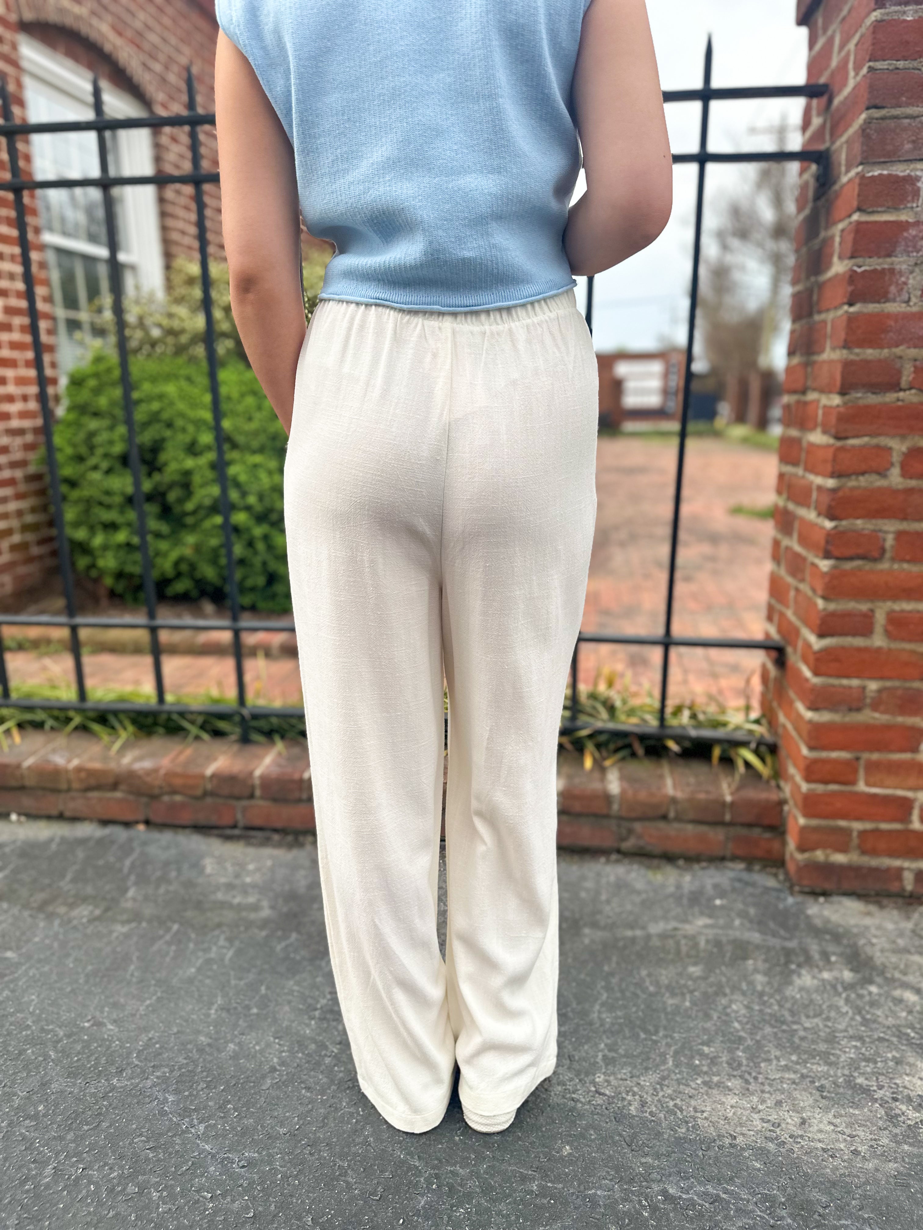 Shoreline Linen Pants- Cream
