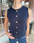 Sweet Life Sweater Vest- Navy